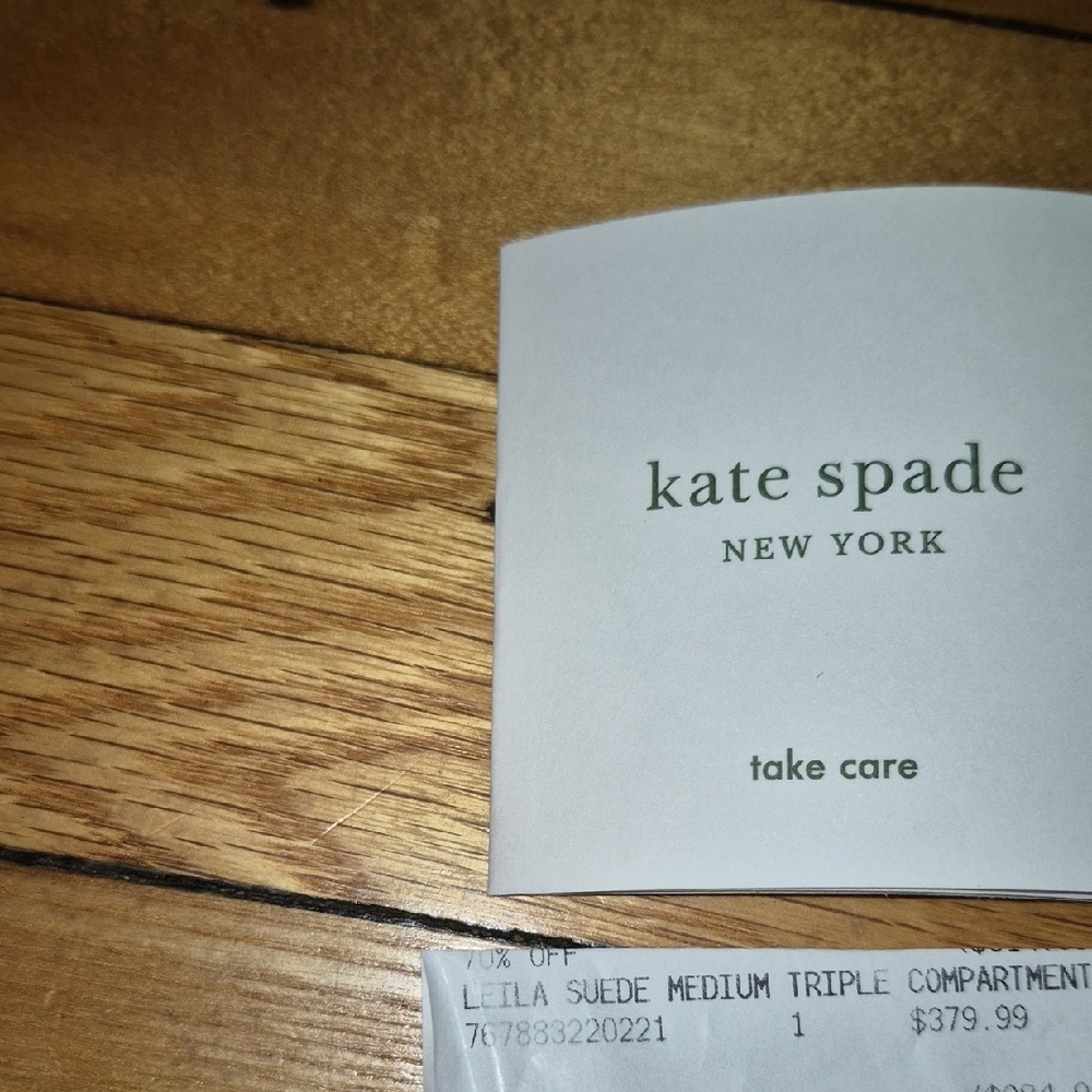 kate spade Leila Elegant Orange Suede Shoulder Bag. - Picture 11 of 16